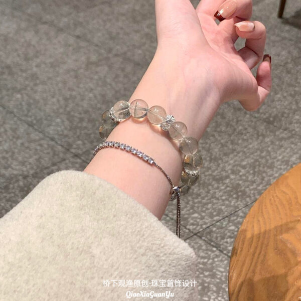 DOAVIS Clear Green Phantom Quartz Bracelet